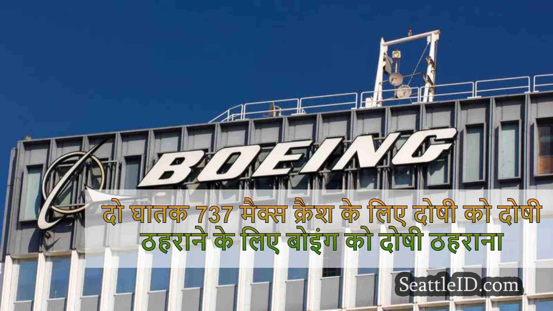 दो घातक 737 मैक्स क्रैश के लिए दोषी को