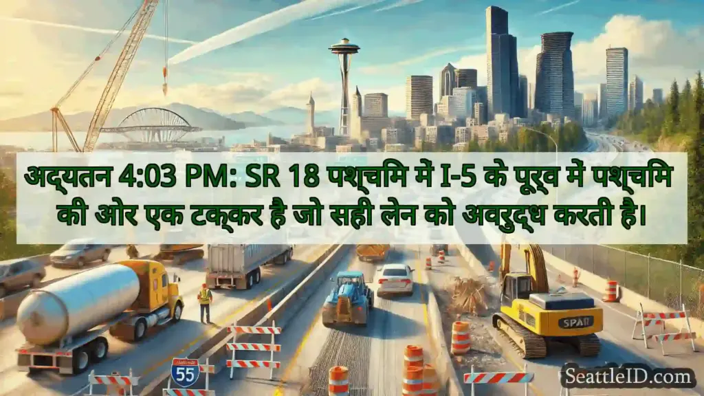 सिएटल परिवहन समाचार अद्यतन 4:03 PM: SR 18 पश्चिम में