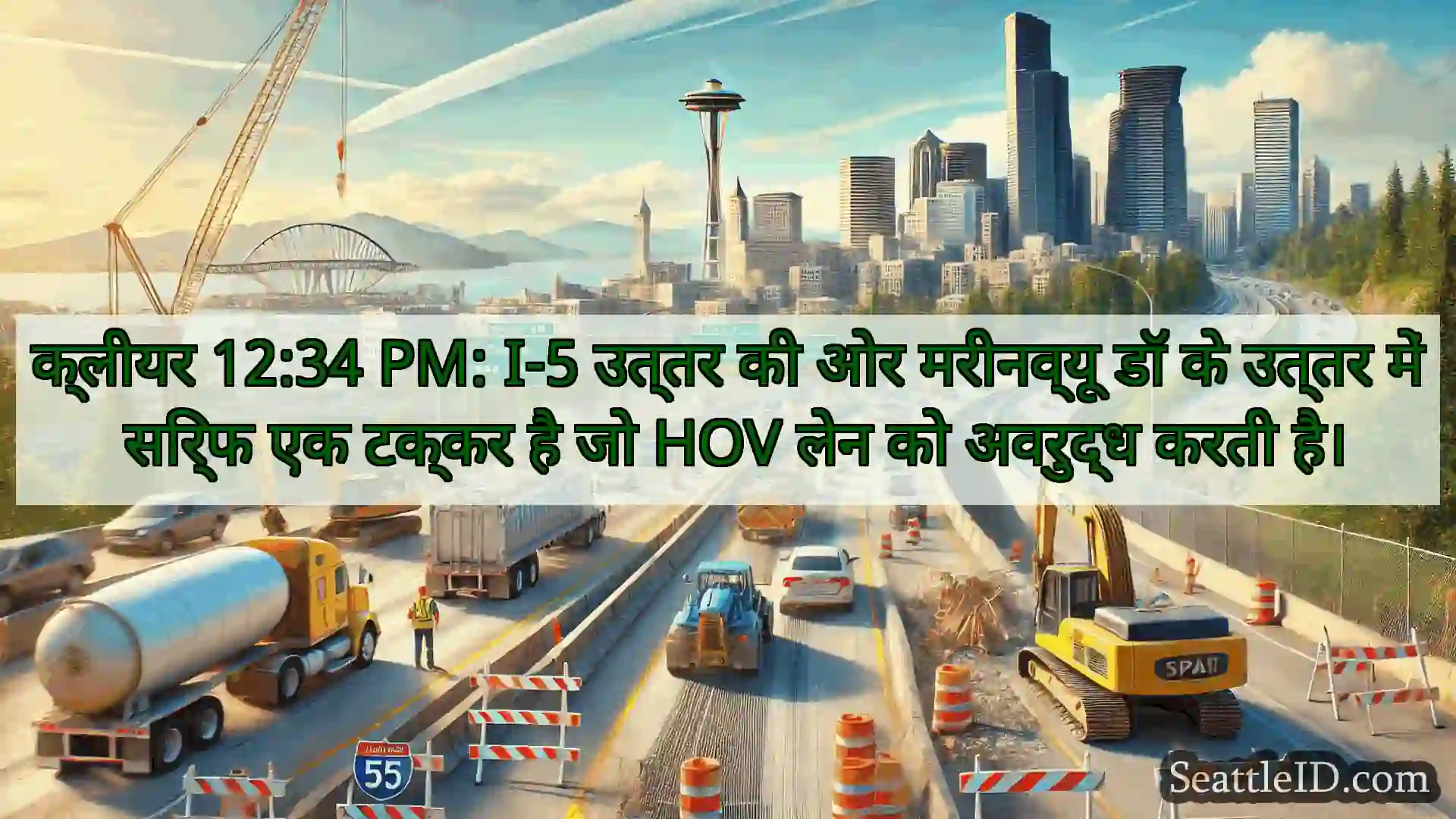 सिएटल परिवहन समाचार क्लीयर 12:34 PM: I-5 उत्तर की ओर