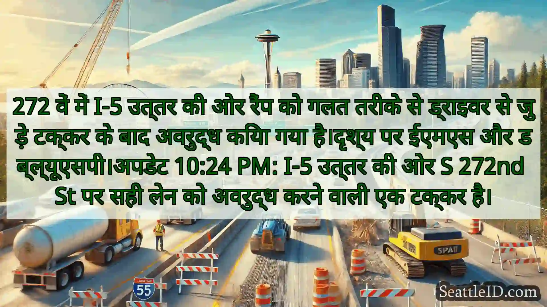 सिएटल परिवहन समाचार 272 वें में I-5 उत्तर की ओर रैंप