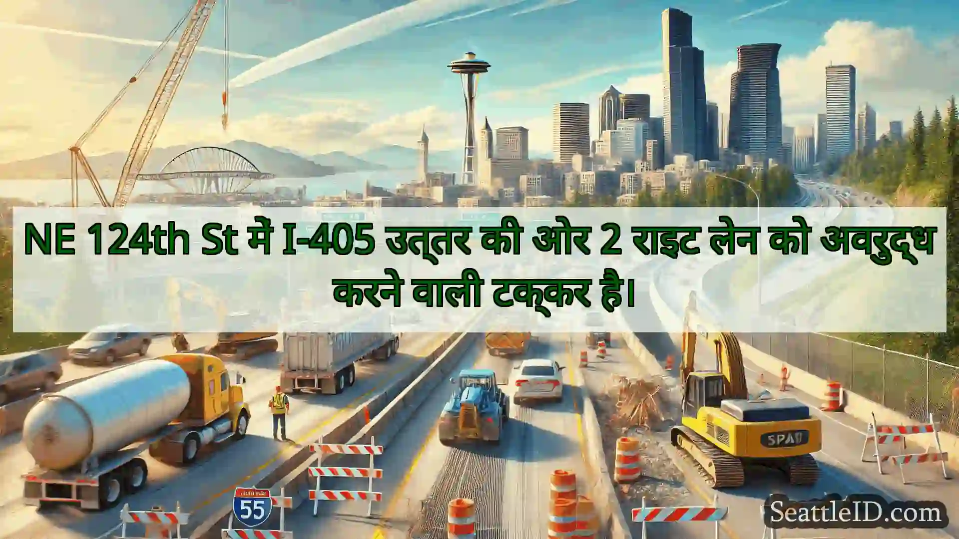 सिएटल परिवहन समाचार NE 124th St में I-405 उत्तर की ओर