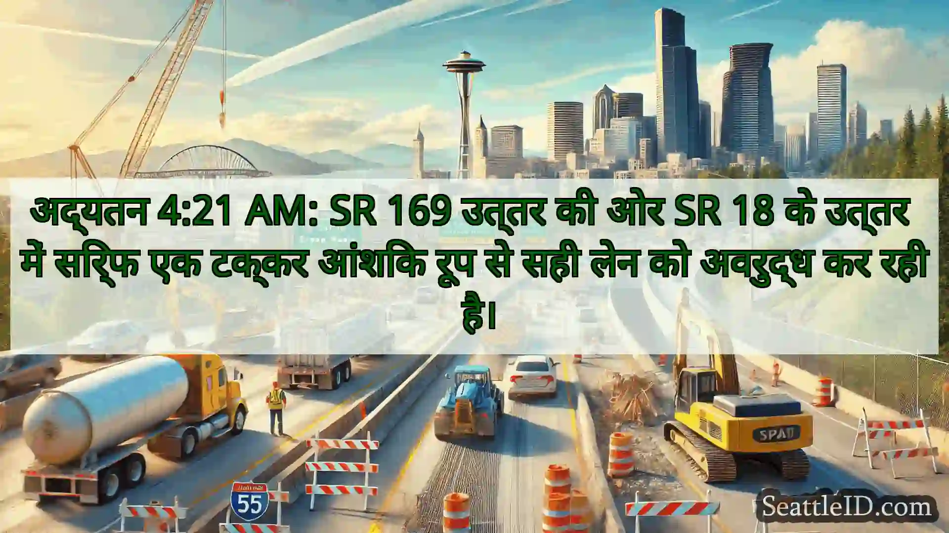 सिएटल परिवहन समाचार अद्यतन 4:21 AM: SR 169 उत्तर की ओर