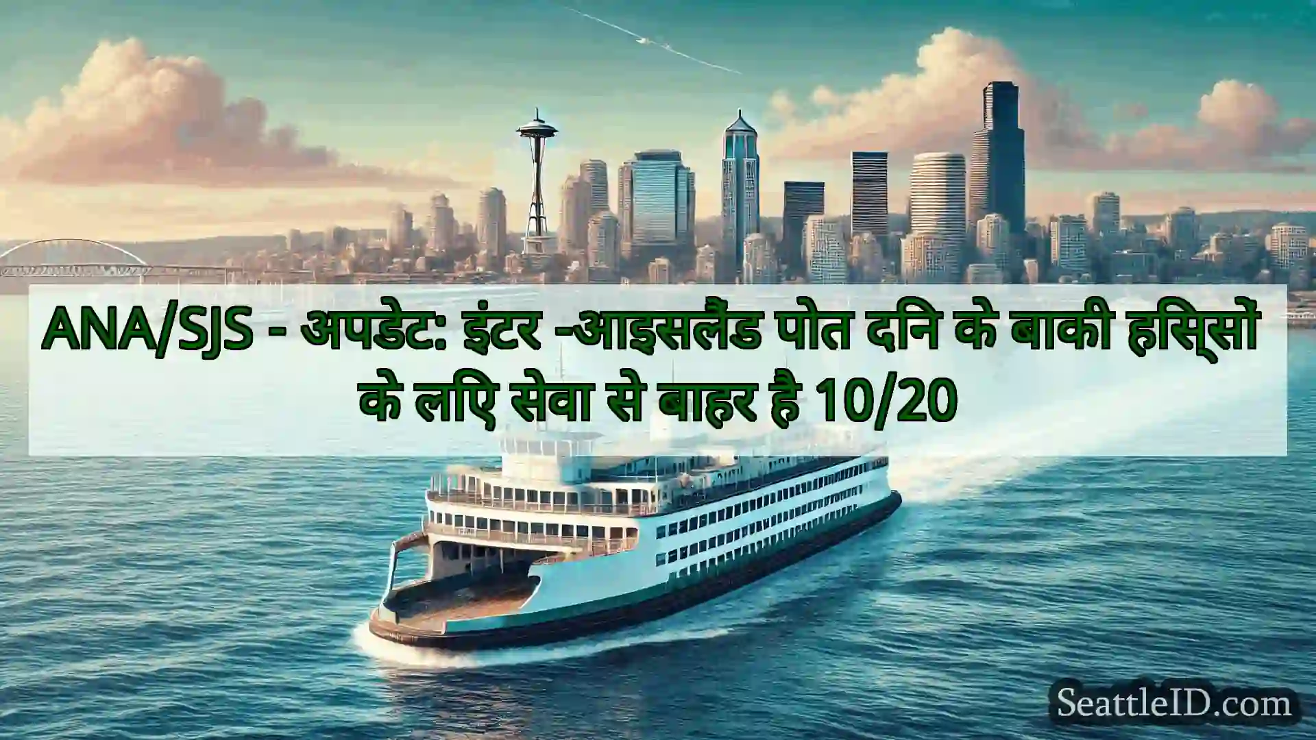सिएटल फ़ेरी समाचार ANA/SJS - अपडेट: इंटर -आइसलैंड पोत