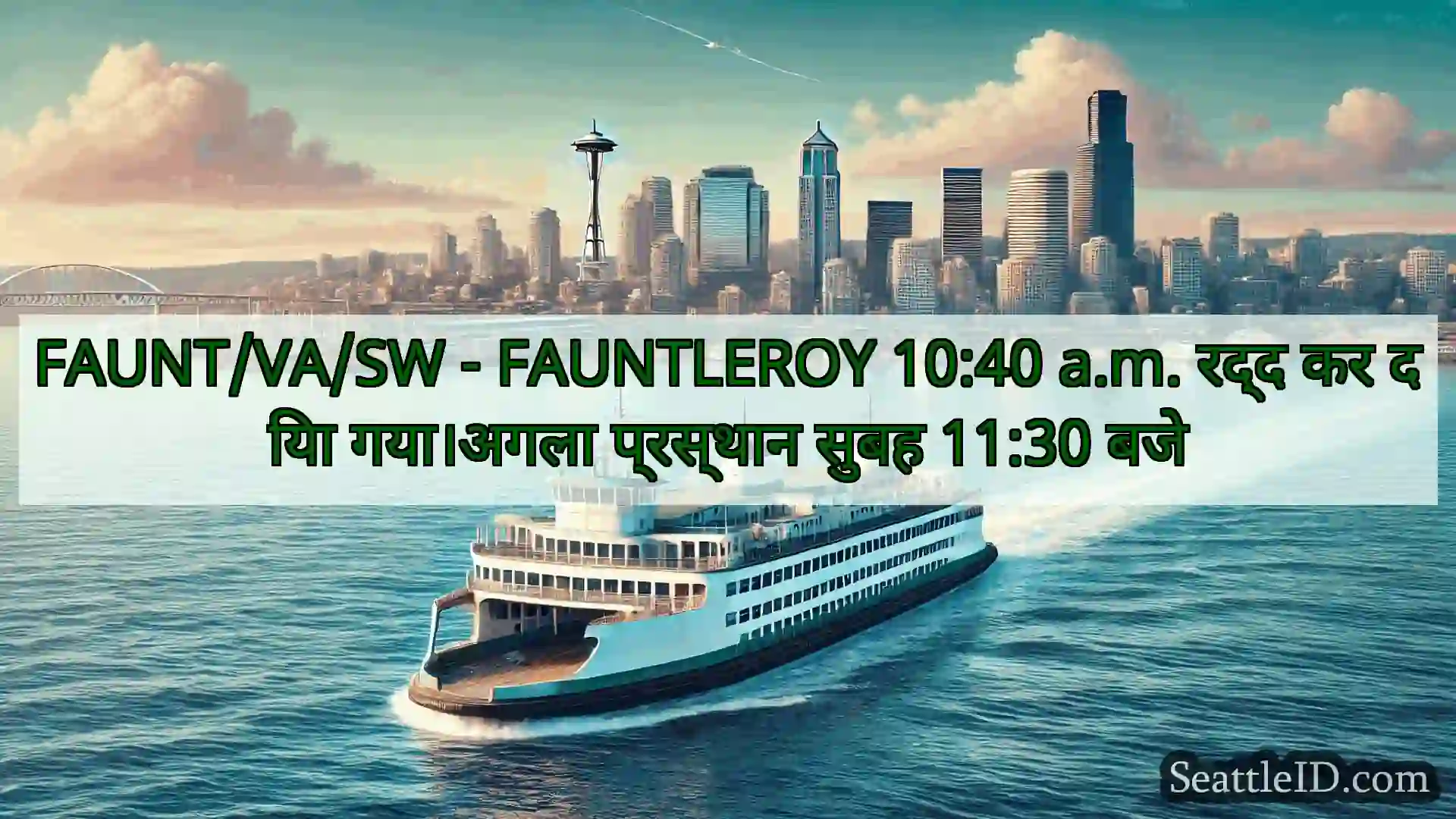 सिएटल फ़ेरी समाचार FAUNT/VA/SW - FAUNTLEROY 10:40