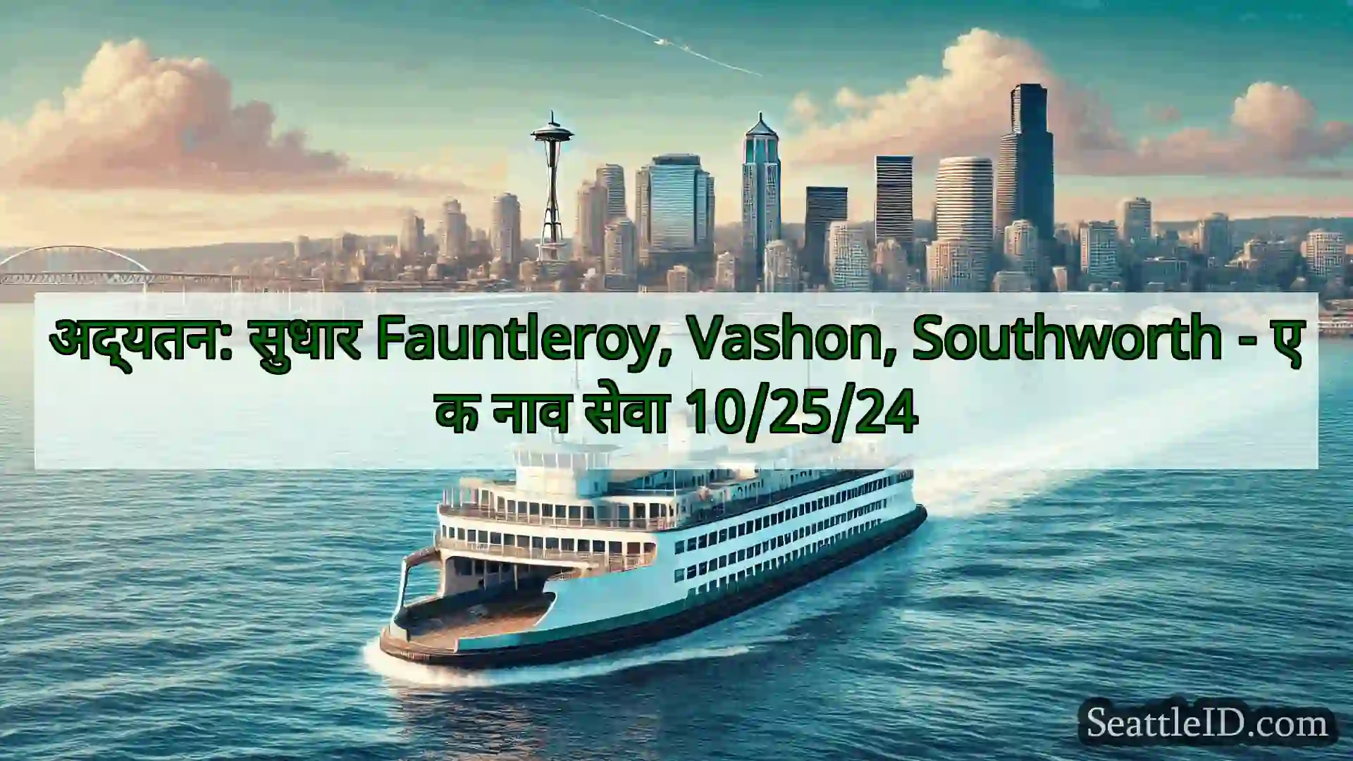 सिएटल फ़ेरी समाचार अद्यतन: सुधार Fauntleroy, Vashon,