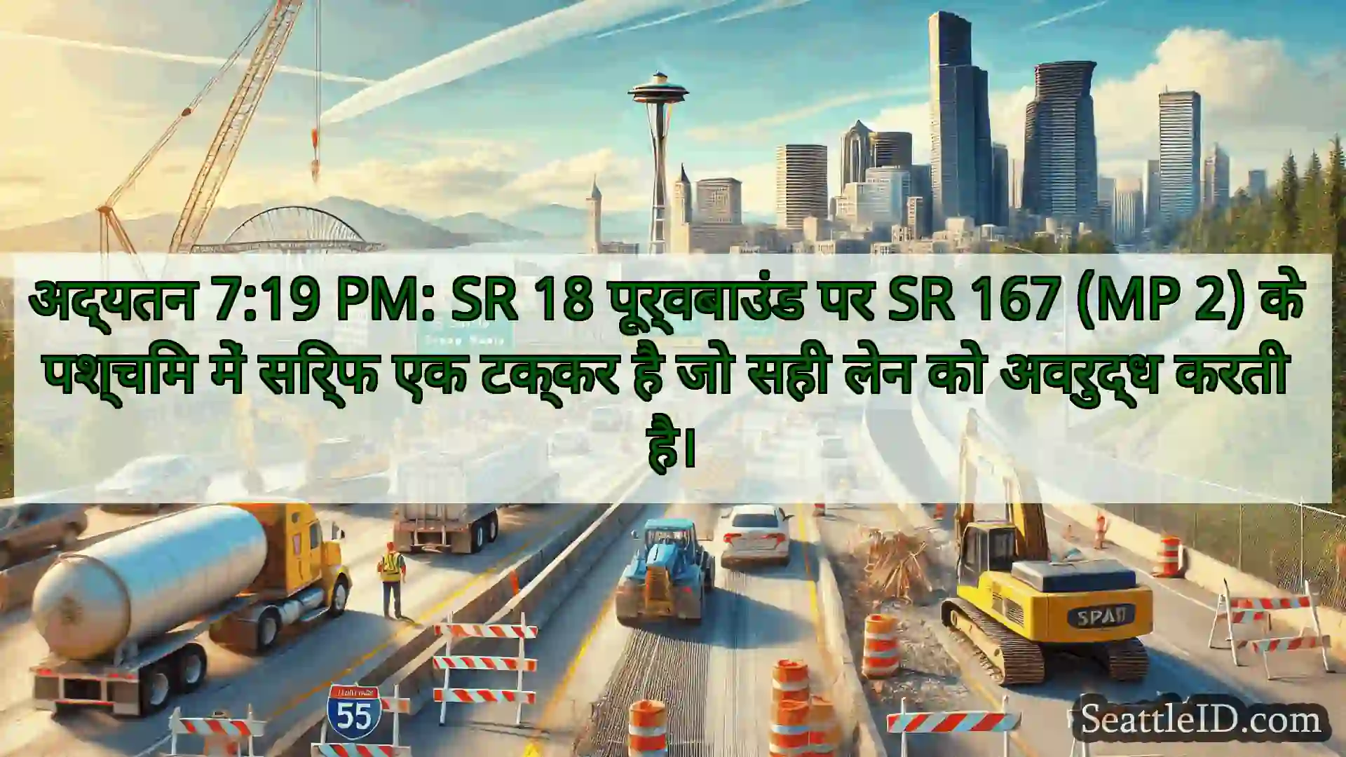 सिएटल परिवहन समाचार अद्यतन 7:19 PM: SR 18 पूर्वबाउंड