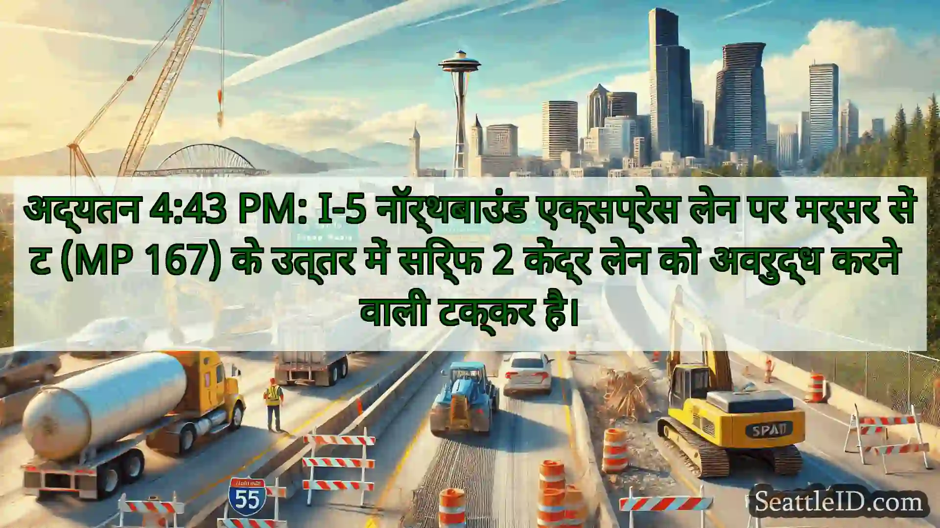 सिएटल परिवहन समाचार अद्यतन 4:43 PM: I-5 नॉर्थबाउंड