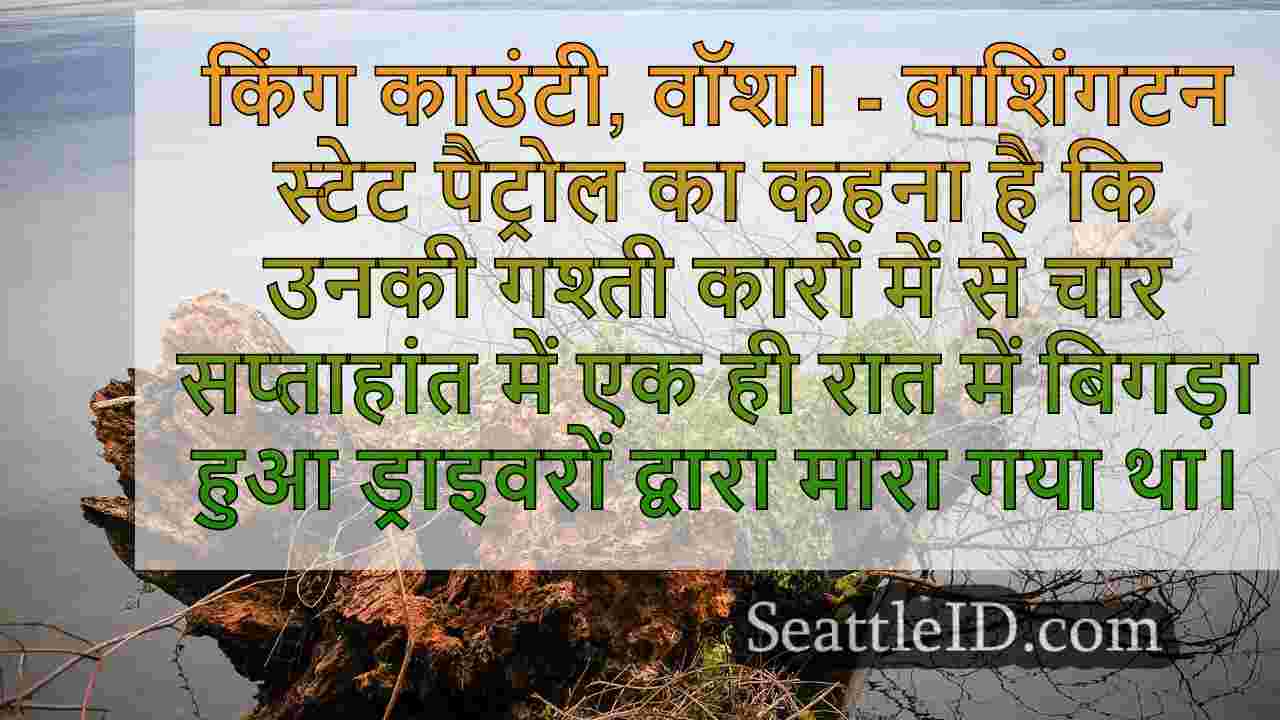 WA राज्य गश्ती: 4 गश्ती कारों ने नशे