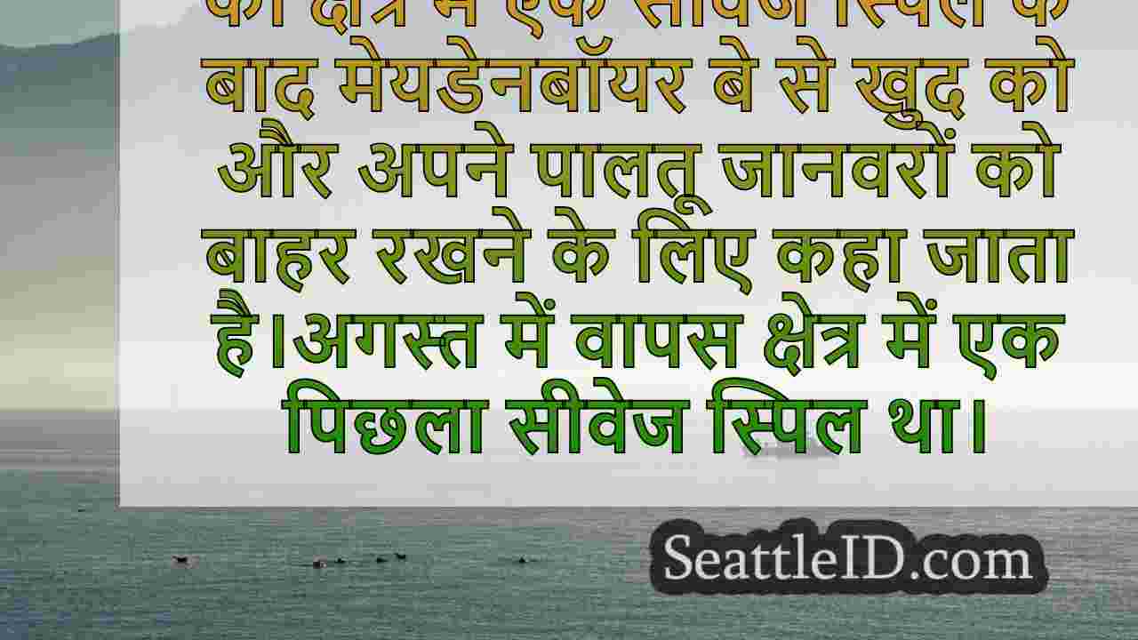मेयडेनबॉयर बे सीवर स्पिल: लोग, पालतू