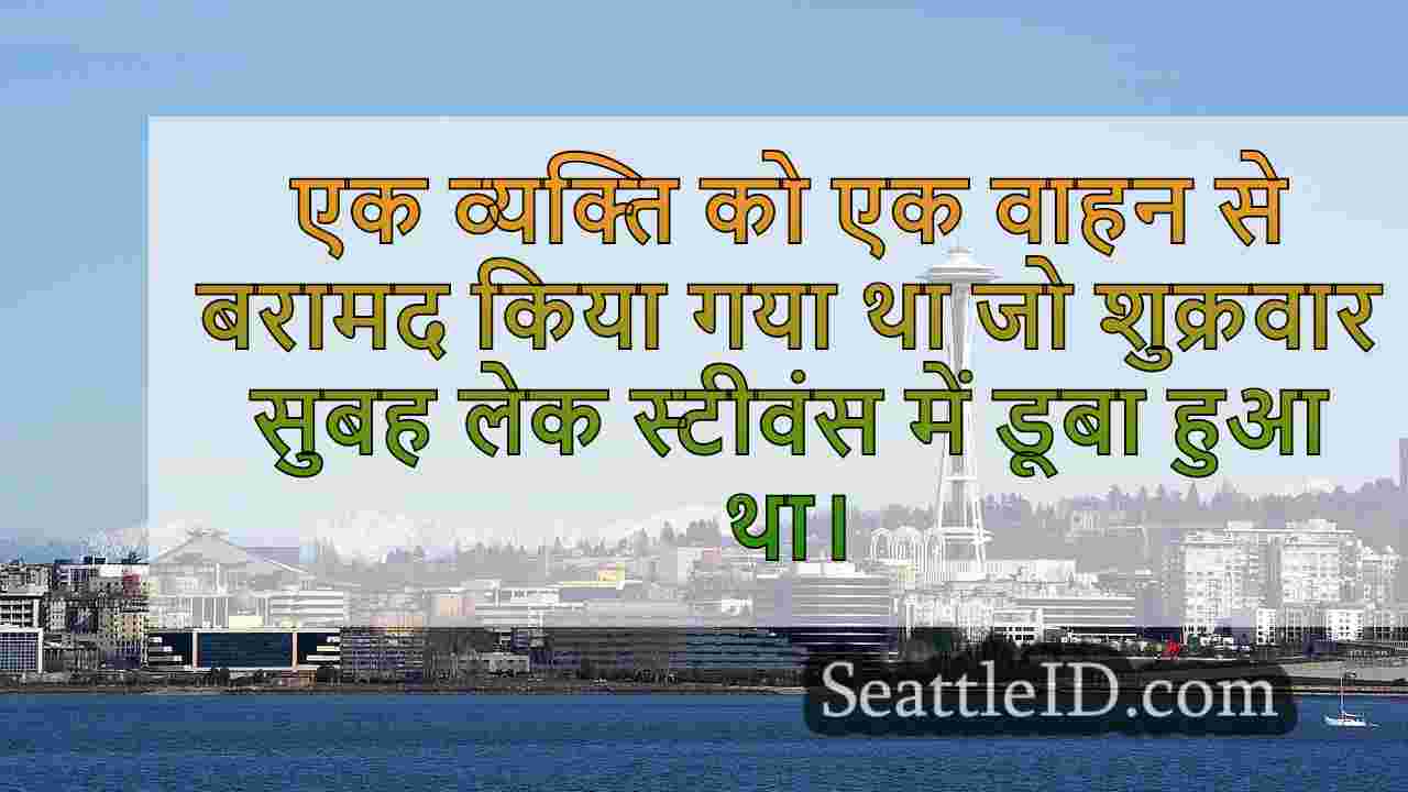 बचाव दल झील स्टीवंस में जलमग्न वाहन से
