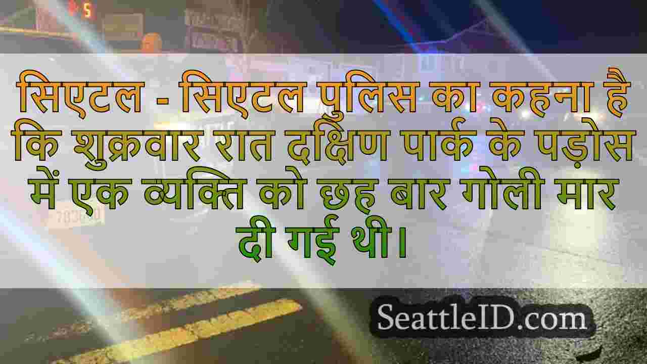 आदमी ने सिएटल के साउथ पार्क पड़ोस में 6