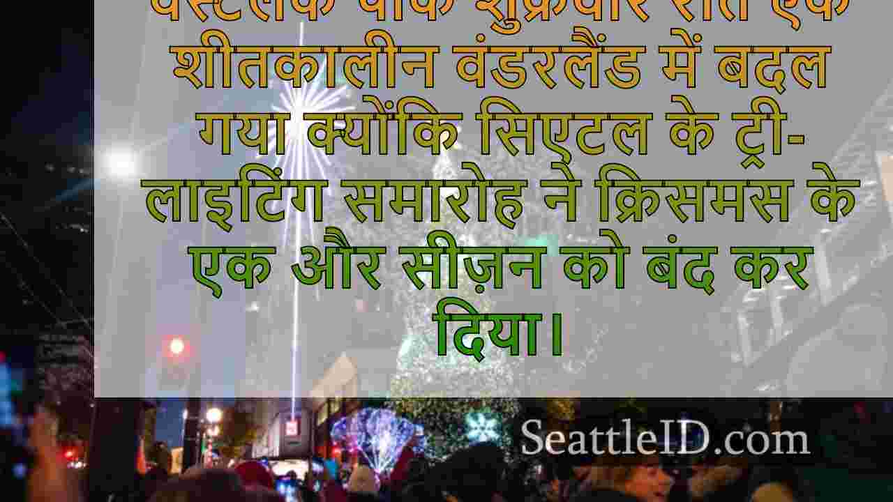 वेस्टलेक पार्क में उत्सव के पेड़ की