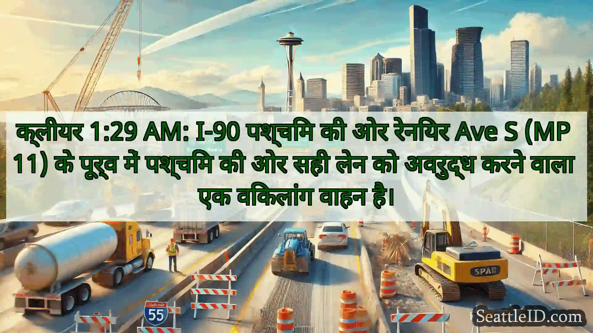 सिएटल परिवहन समाचार क्लीयर 1:29 AM: I-90 पश्चिम की ओर