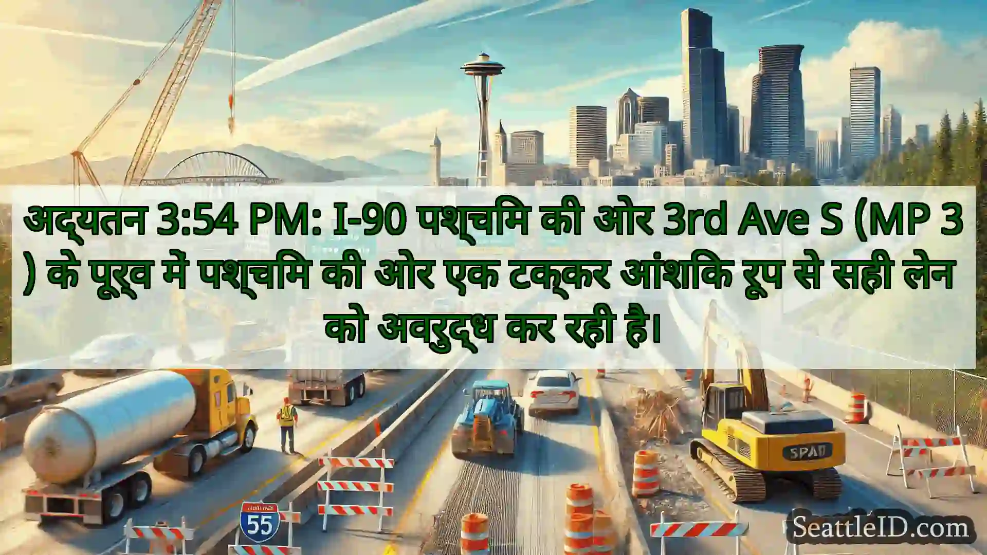सिएटल परिवहन समाचार अद्यतन 3:54 PM: I-90 पश्चिम की ओर