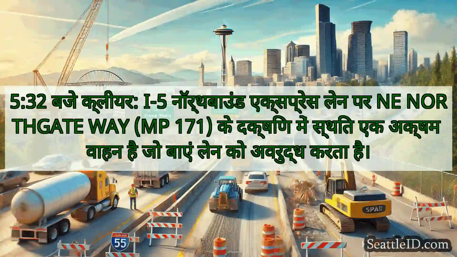 सिएटल परिवहन समाचार 5:32 बजे क्लीयर: I-5 नॉर्थबाउंड