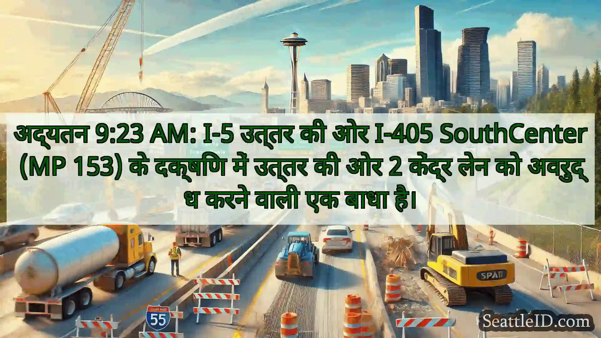 सिएटल परिवहन समाचार अद्यतन 9:23 AM: I-5 उत्तर की ओर