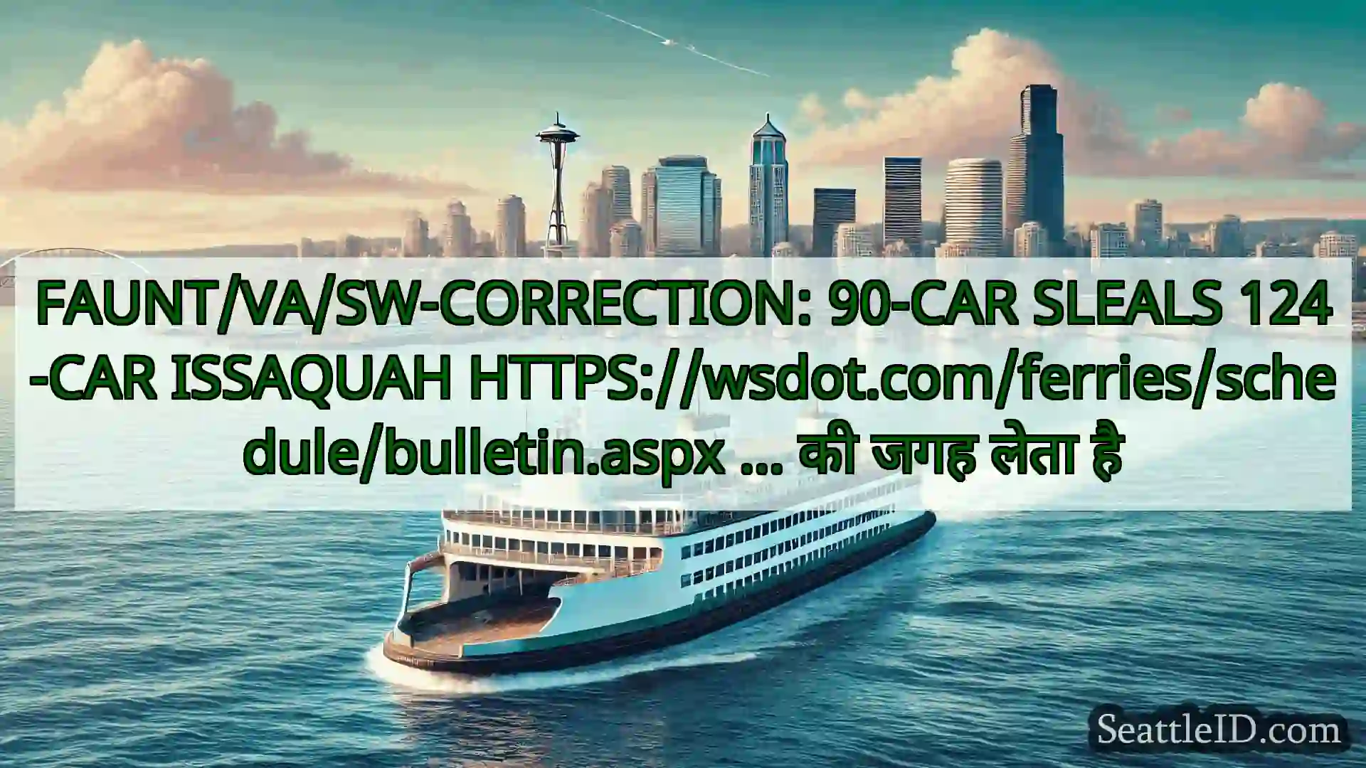सिएटल फ़ेरी समाचार FAUNT/VA/SW-CORRECTION: 90-CAR