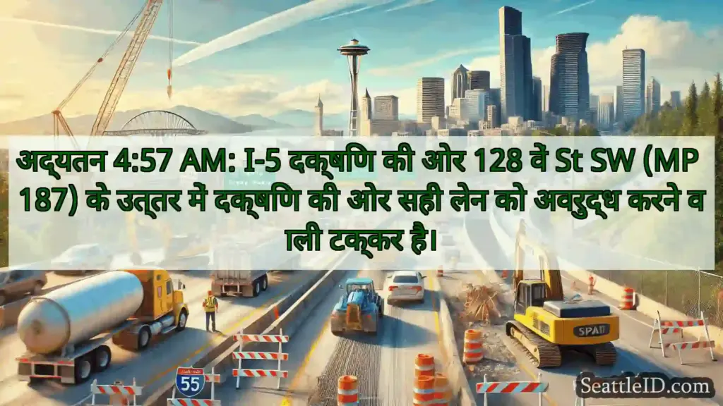 सिएटल परिवहन समाचार अद्यतन 4:57 AM: I-5 दक्षिण की ओर