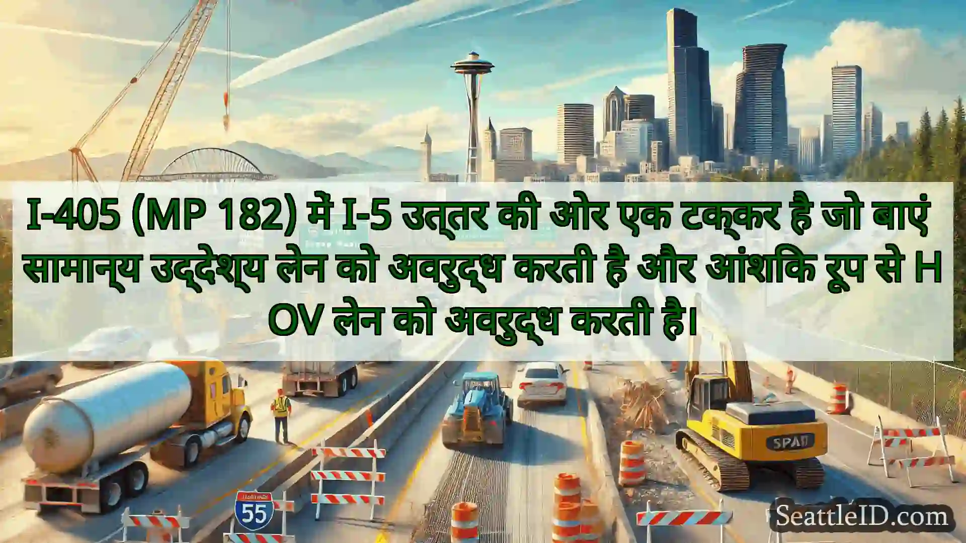 सिएटल परिवहन समाचार I-405 (MP 182) में I-5 उत्तर की ओर