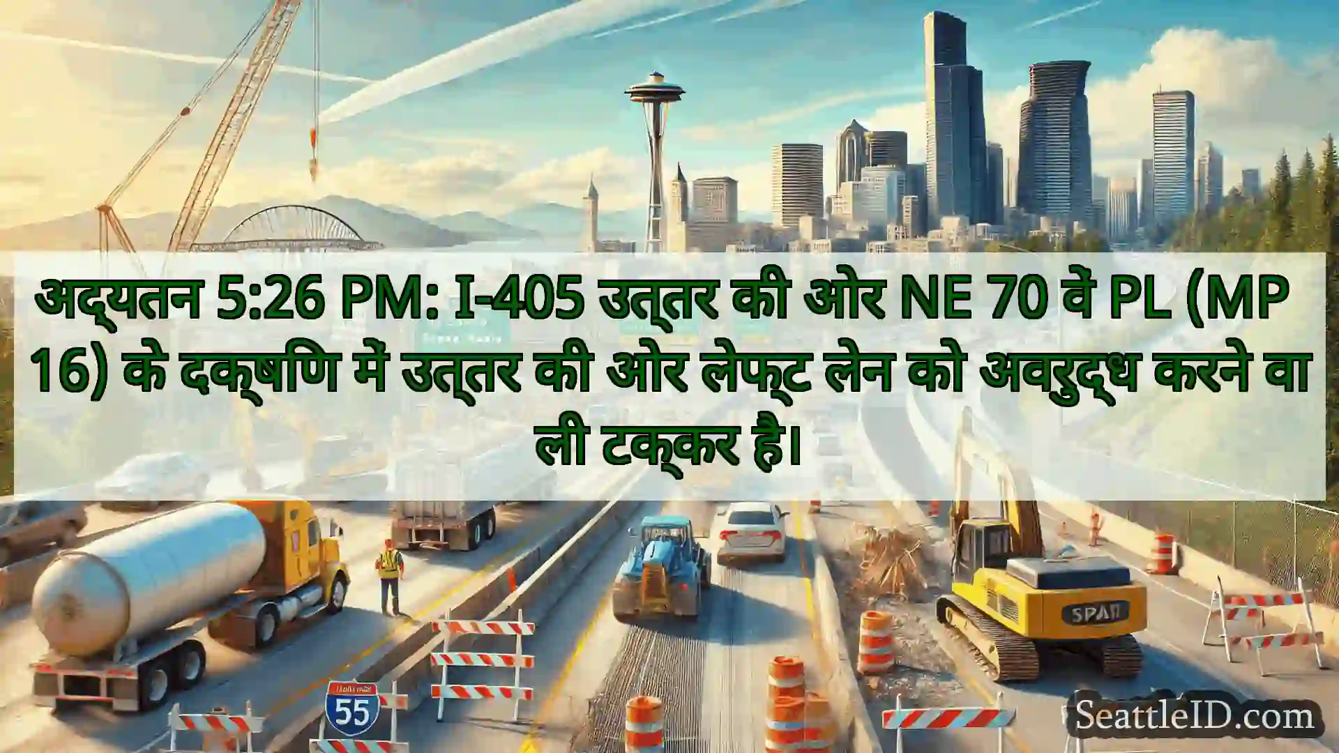 सिएटल परिवहन समाचार अद्यतन 5:26 PM: I-405 उत्तर की ओर