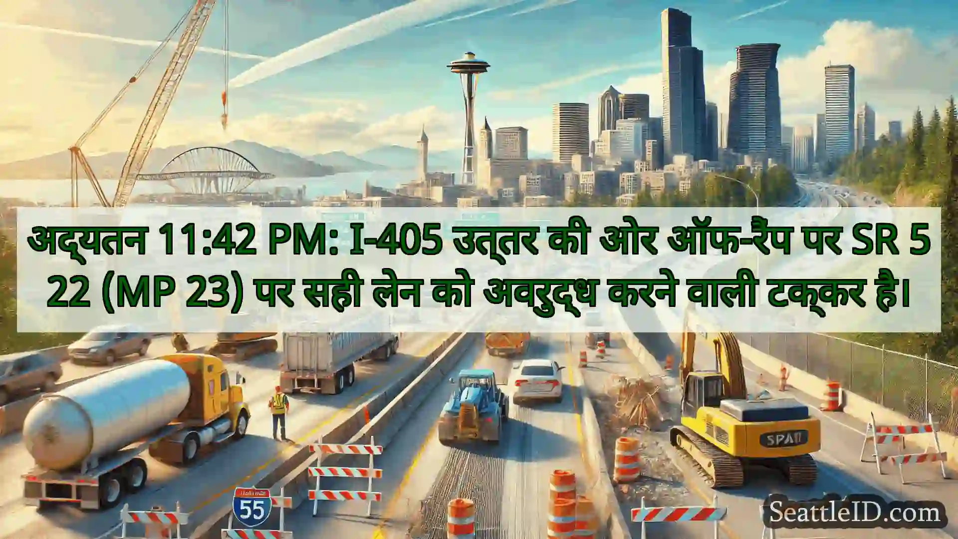 सिएटल परिवहन समाचार अद्यतन 11:42 PM: I-405 उत्तर की ओर