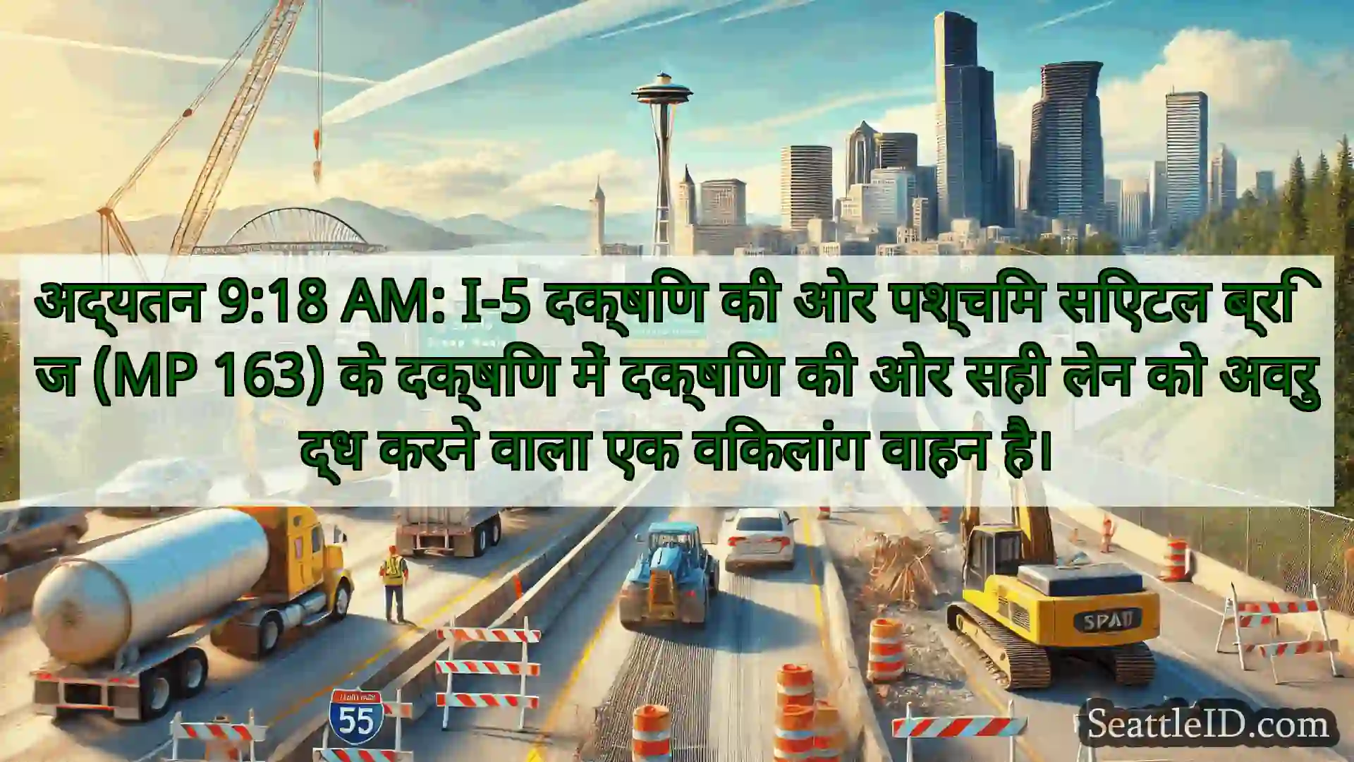 सिएटल परिवहन समाचार अद्यतन 9:18 AM: I-5 दक्षिण की ओर