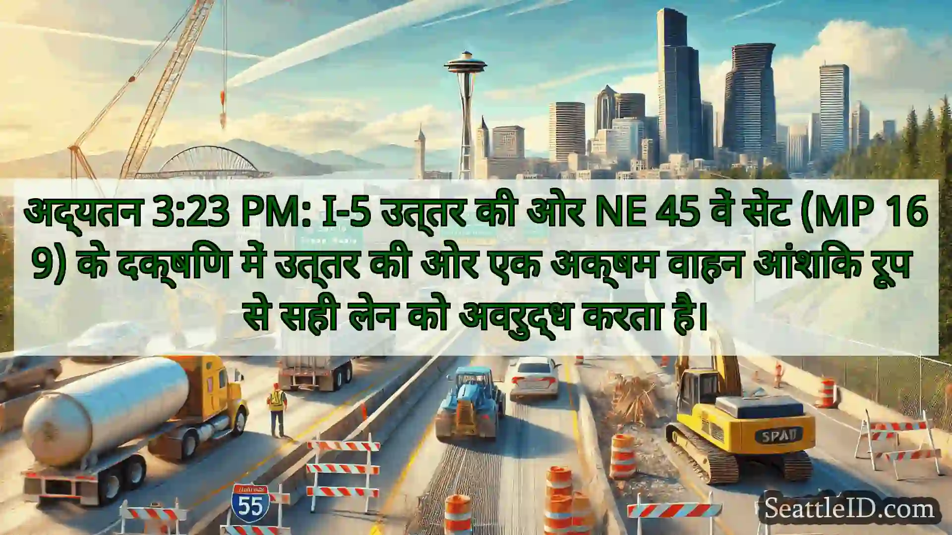 सिएटल परिवहन समाचार अद्यतन 3:23 PM: I-5 उत्तर की ओर NE