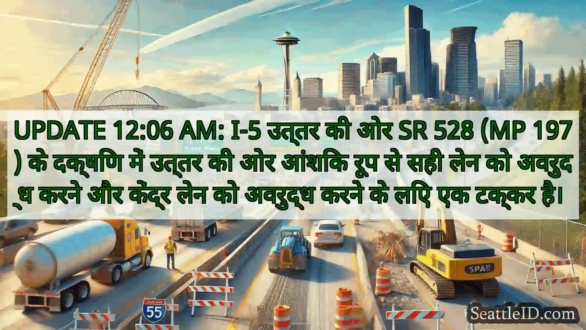 सिएटल परिवहन समाचार UPDATE 12:06 AM: I-5 उत्तर की ओर