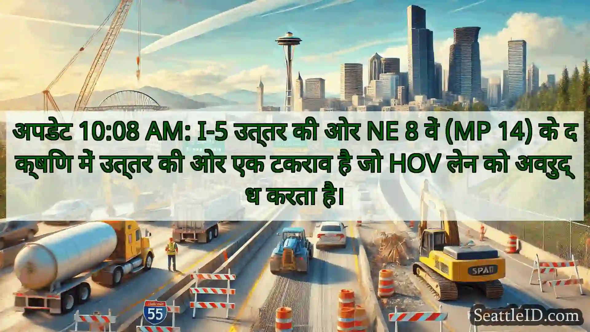 सिएटल परिवहन समाचार अपडेट 10:08 AM: I-5 उत्तर की ओर NE