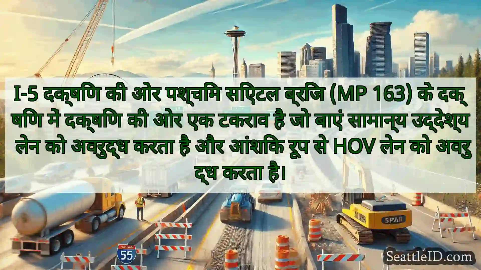 सिएटल परिवहन समाचार I-5 दक्षिण की ओर पश्चिम सिएटल