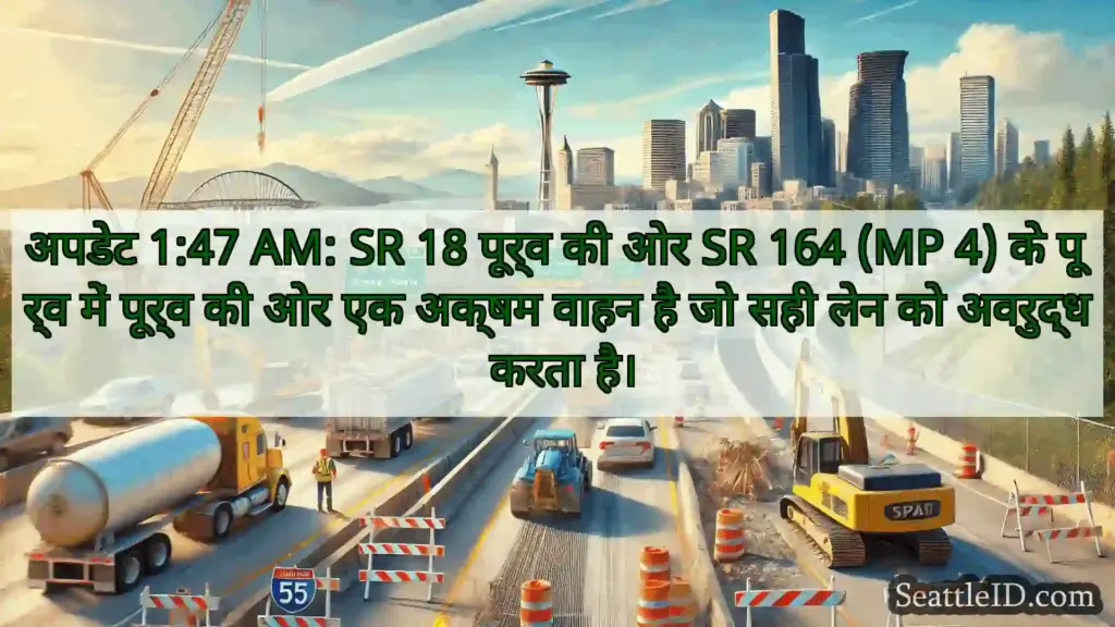 सिएटल परिवहन समाचार अपडेट 1:47 AM: SR 18 पूर्व की ओर
