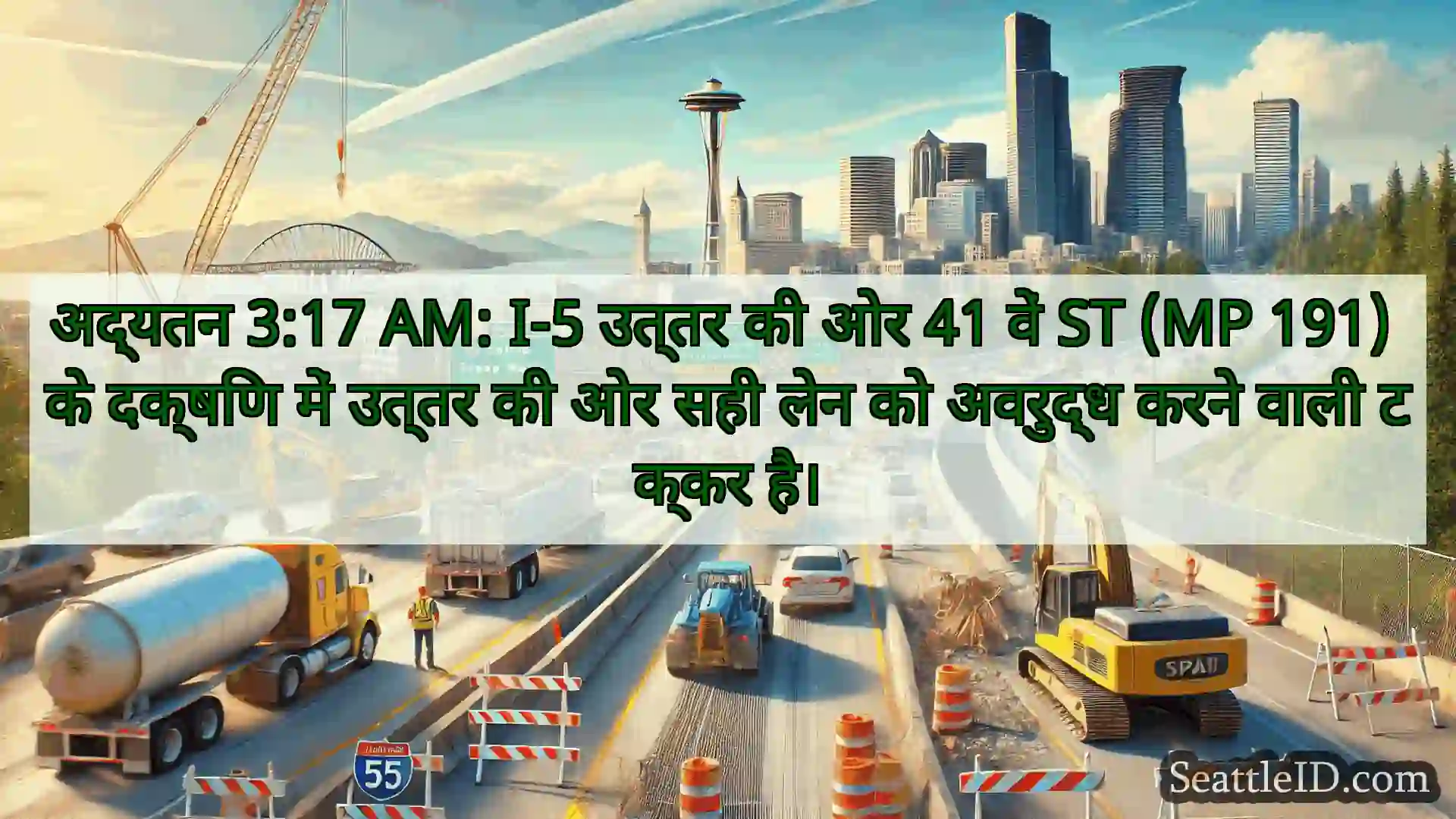 सिएटल परिवहन समाचार अद्यतन 3:17 AM: I-5 उत्तर की ओर 41