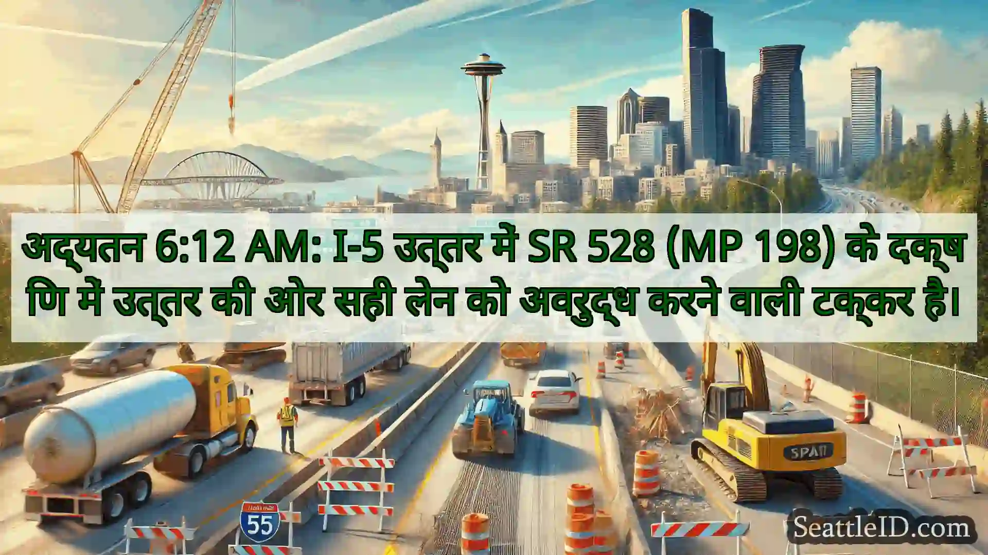 सिएटल परिवहन समाचार अद्यतन 6:12 AM: I-5 उत्तर में SR