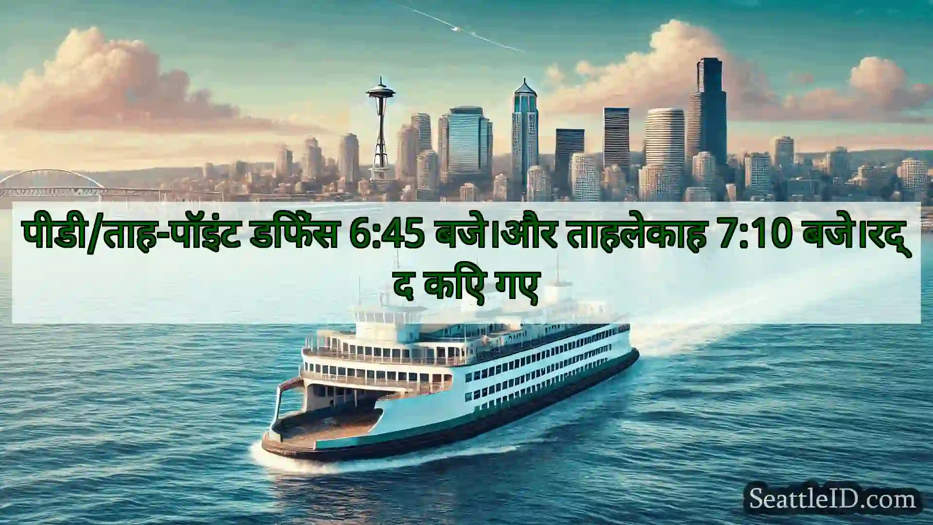 सिएटल फ़ेरी समाचार पीडी/ताह-पॉइंट डिफेंस 6:45 बजे।और