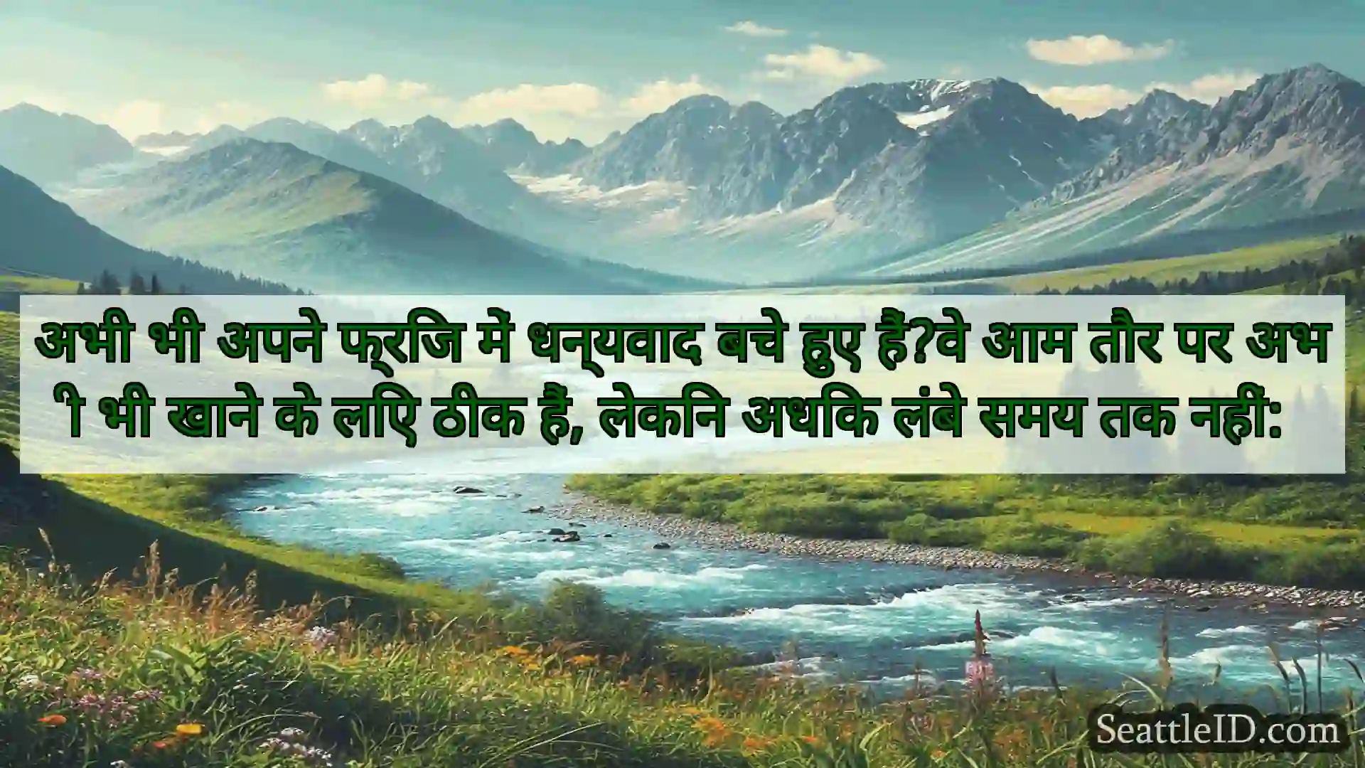 सिएटल समाचार अभी भी अपने फ्रिज में धन्यवाद बचे
