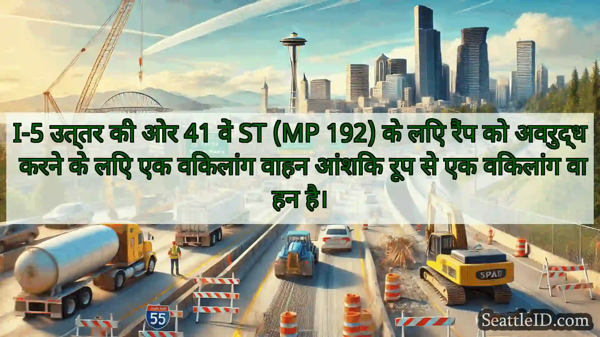 सिएटल परिवहन समाचार I-5 उत्तर की ओर 41 वें ST (MP 192)
