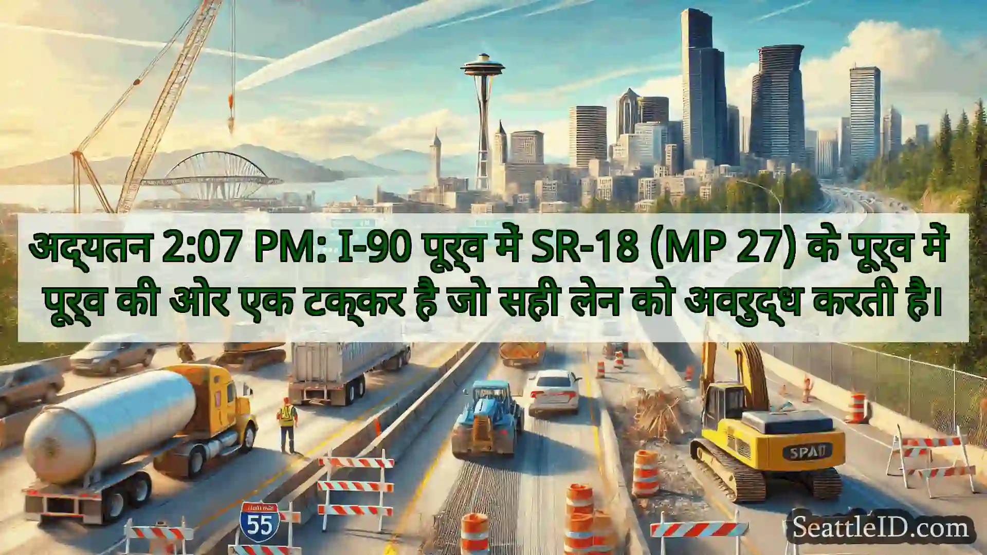 सिएटल परिवहन समाचार अद्यतन 2:07 PM: I-90 पूर्व में