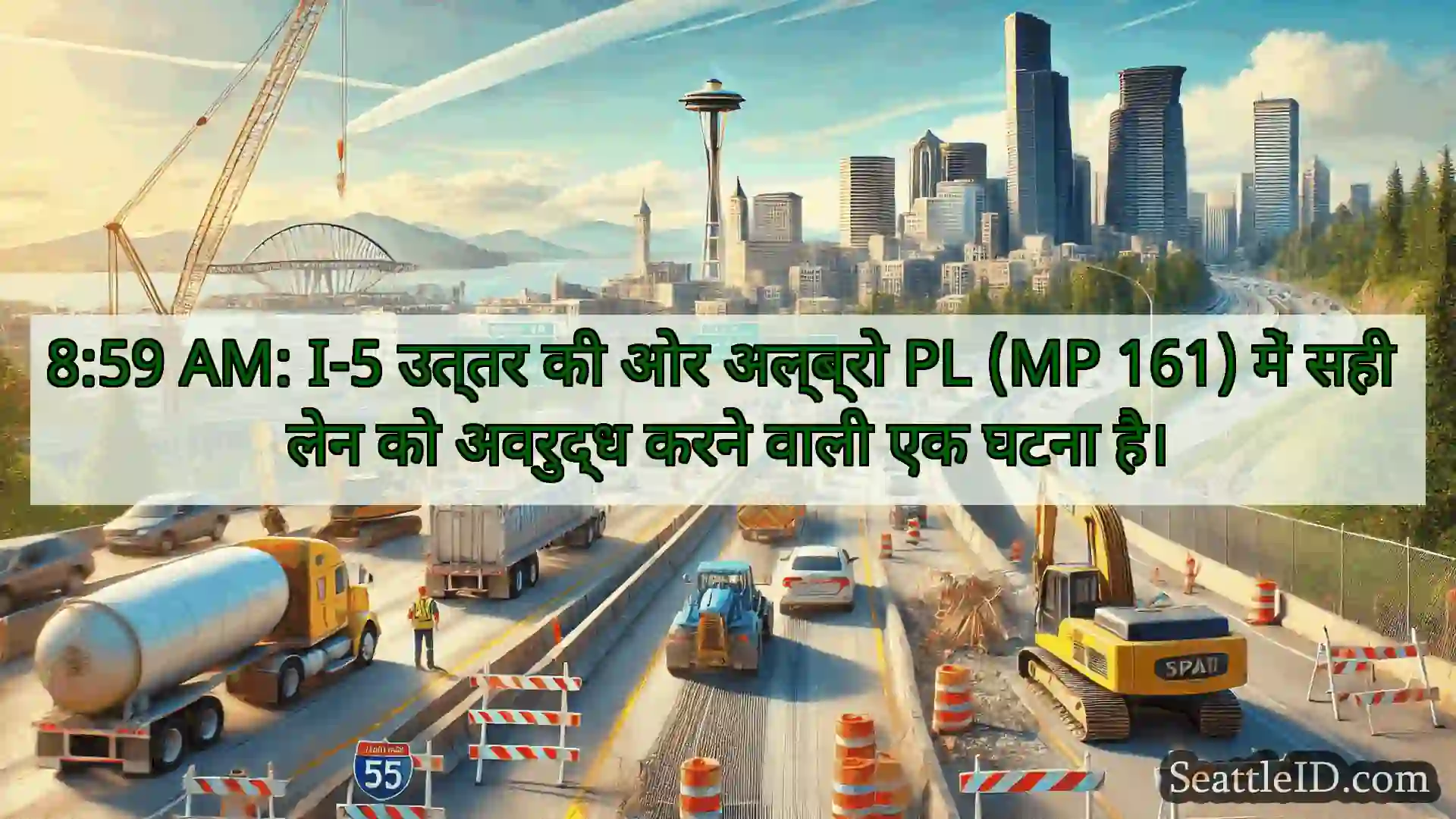 सिएटल परिवहन समाचार 8:59 AM: I-5 उत्तर की ओर अल्ब्रो