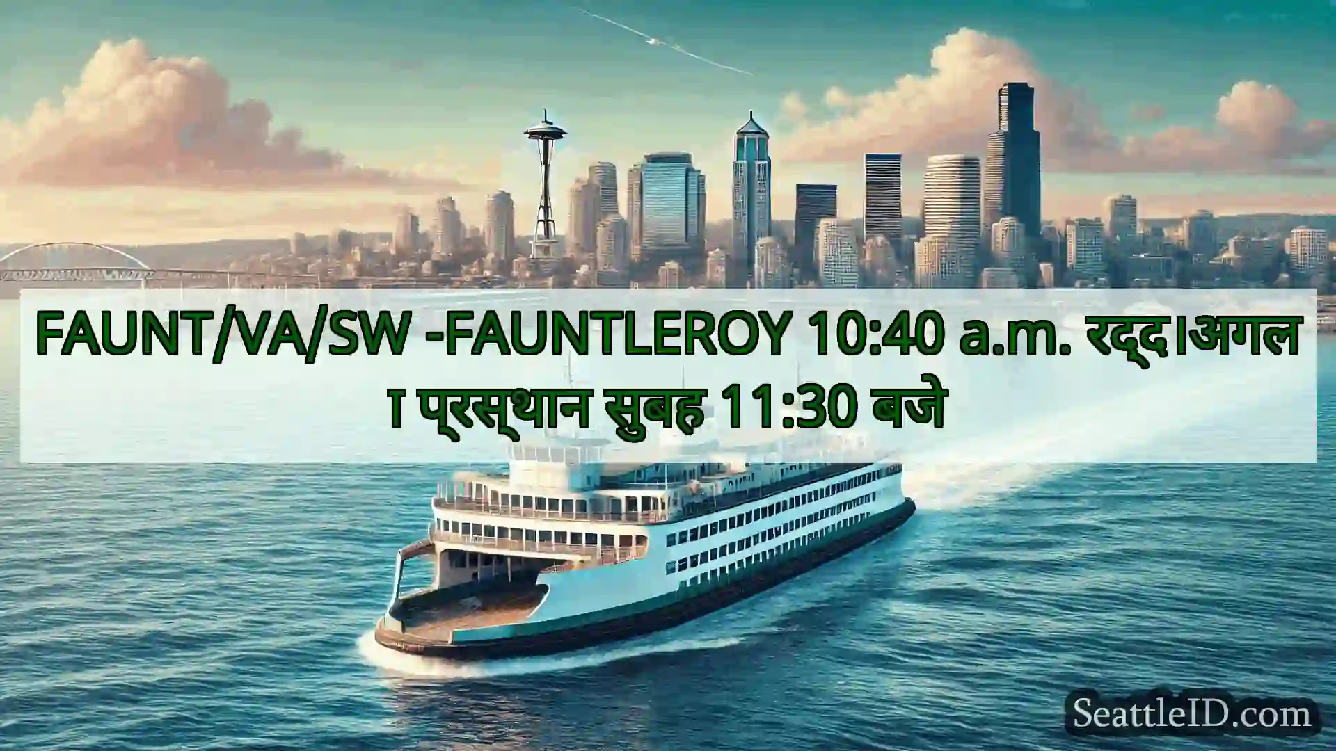 सिएटल फ़ेरी समाचार FAUNT/VA/SW -FAUNTLEROY 10:40 a.m.