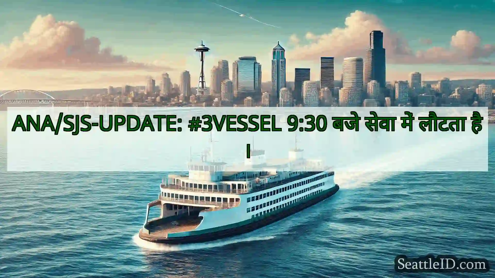 सिएटल फ़ेरी समाचार ANA/SJS-UPDATE: #3VESSEL 9:30 बजे