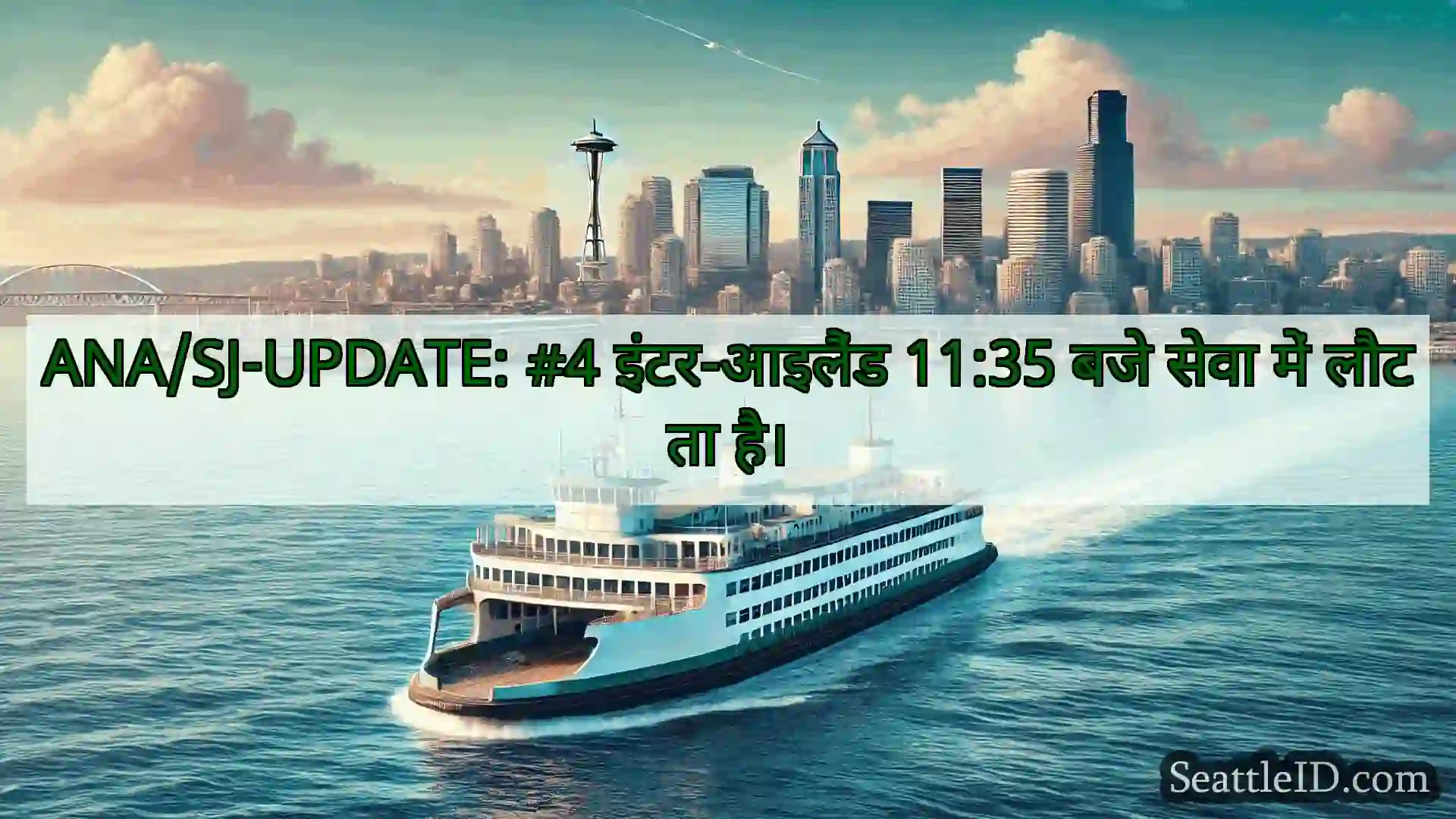 सिएटल फ़ेरी समाचार ANA/SJ-UPDATE: #4 इंटर-आइलैंड