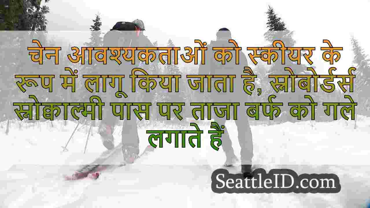 चेन आवश्यकताओं को स्कीयर के रूप में