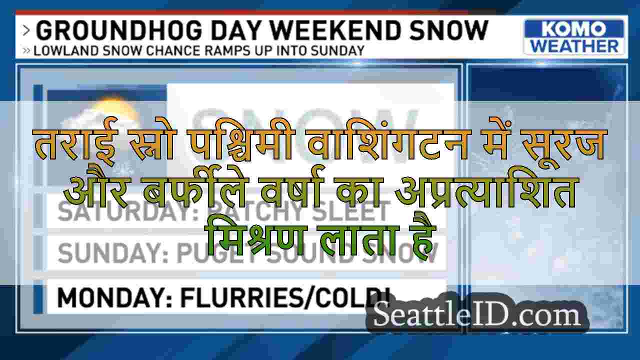 तराई स्नो पश्चिमी वाशिंगटन में सूरज और