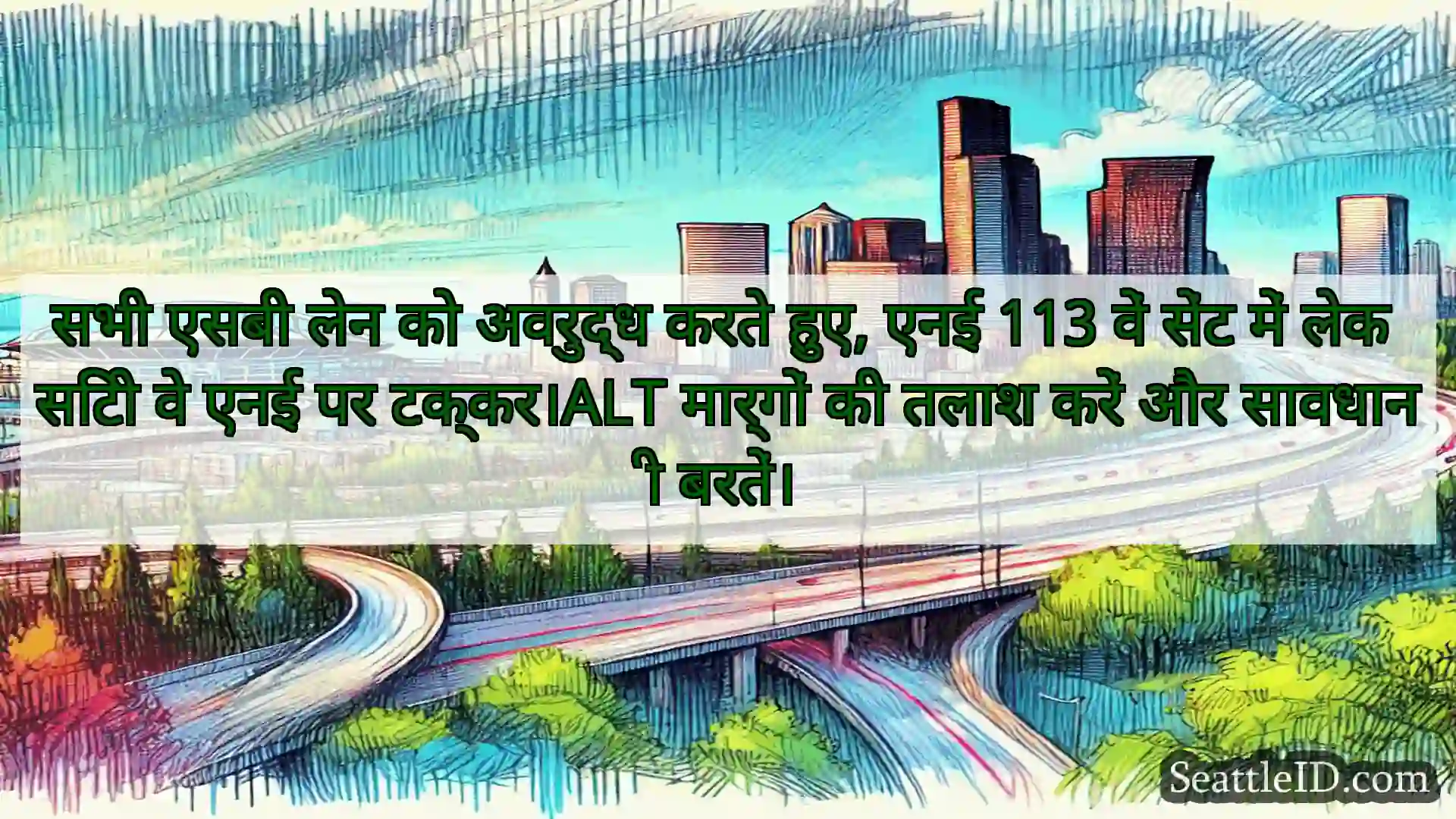 सिएटल परिवहन समाचार सभी एसबी लेन को अवरुद्ध करते हुए,