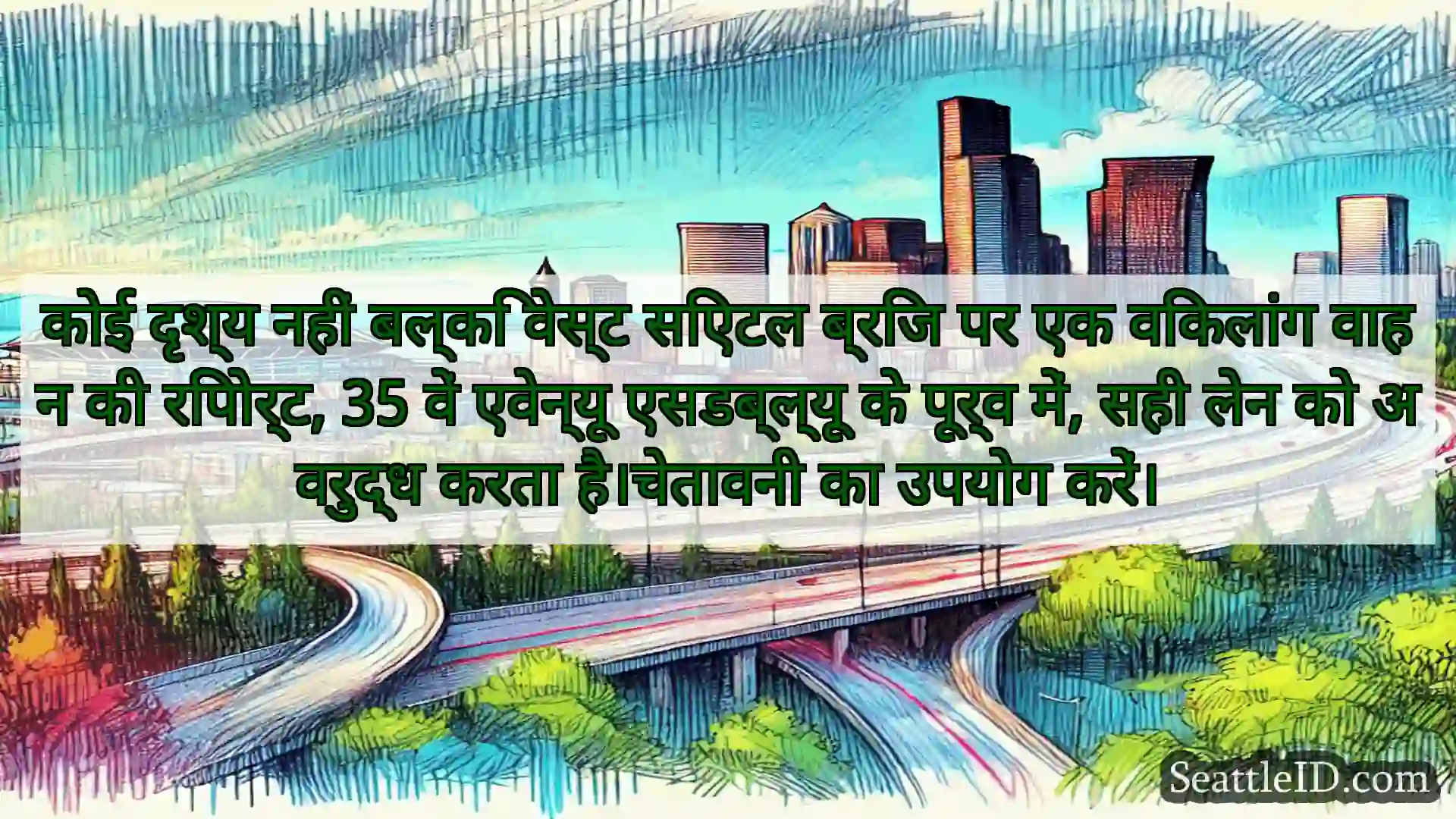 सिएटल परिवहन समाचार कोई दृश्य नहीं बल्कि वेस्ट सिएटल