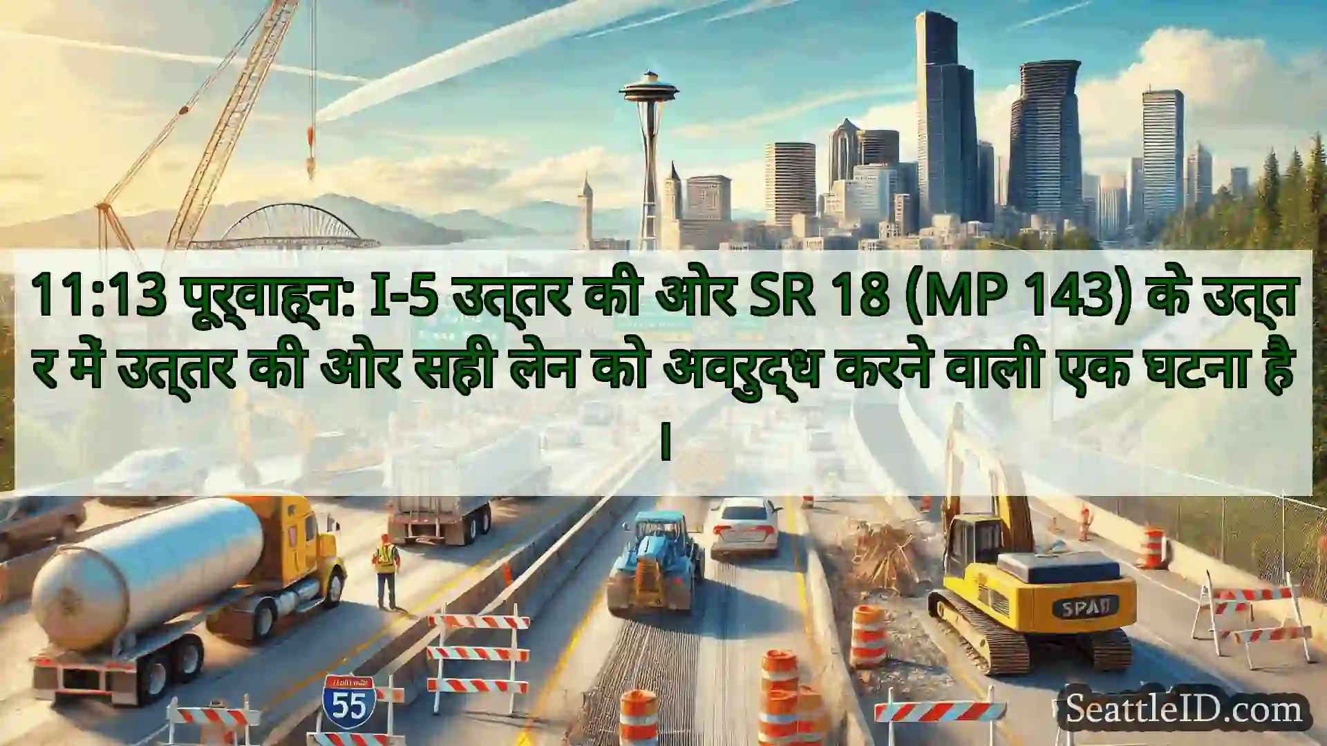 सिएटल परिवहन समाचार 11:13 पूर्वाह्न: I-5 उत्तर की ओर