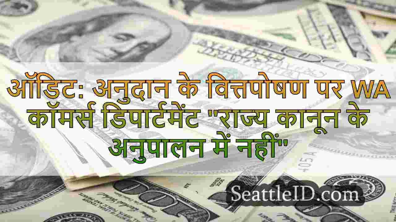 ऑडिट: अनुदान के वित्तपोषण पर WA कॉमर्स