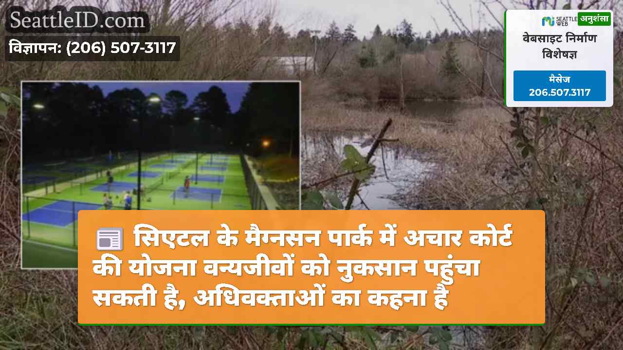 सिएटल के मैग्नसन पार्क में अचार कोर्ट की योजना