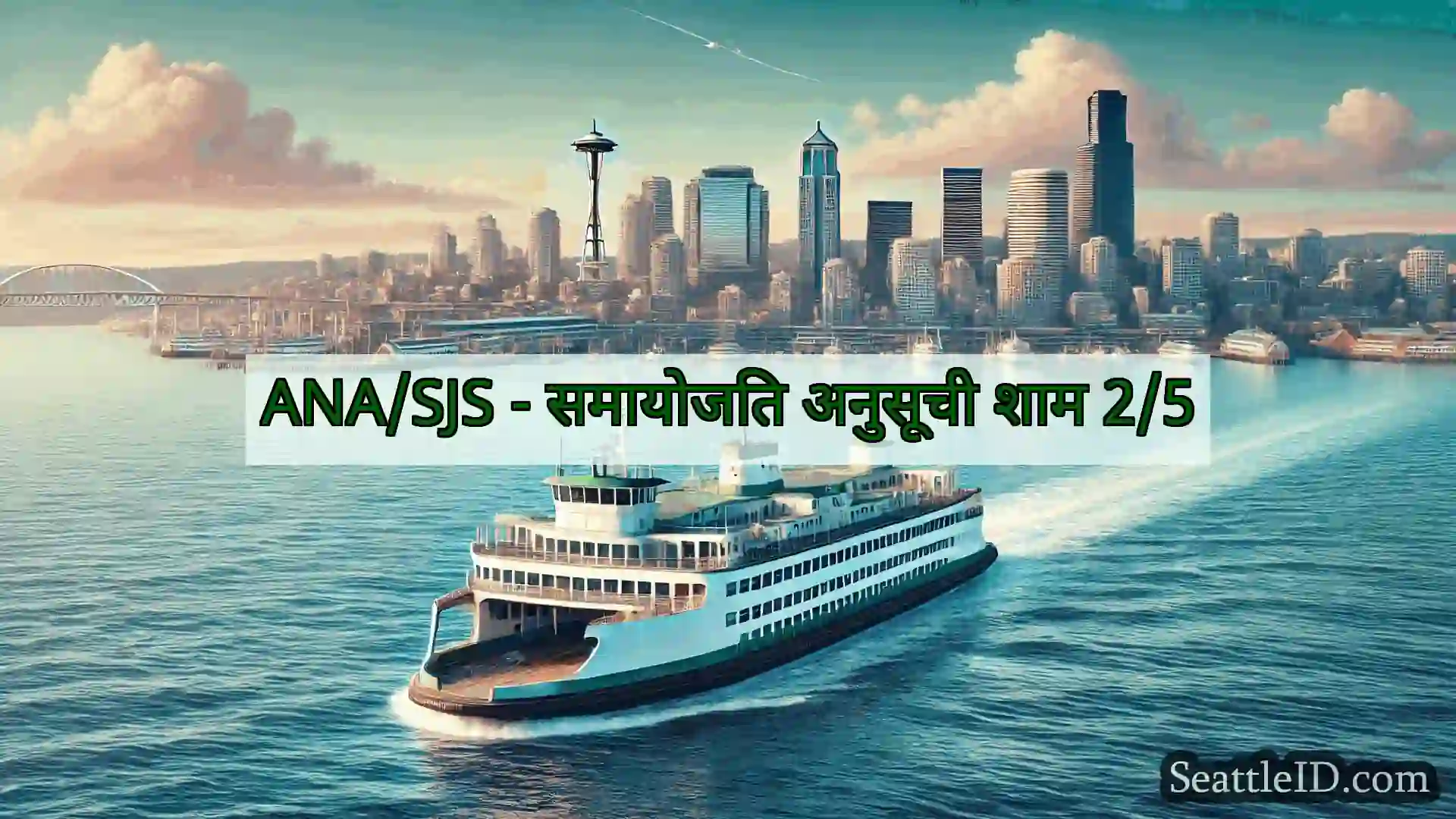 सिएटल फ़ेरी समाचार ANA/SJS - समायोजित अनुसूची शाम 2/5