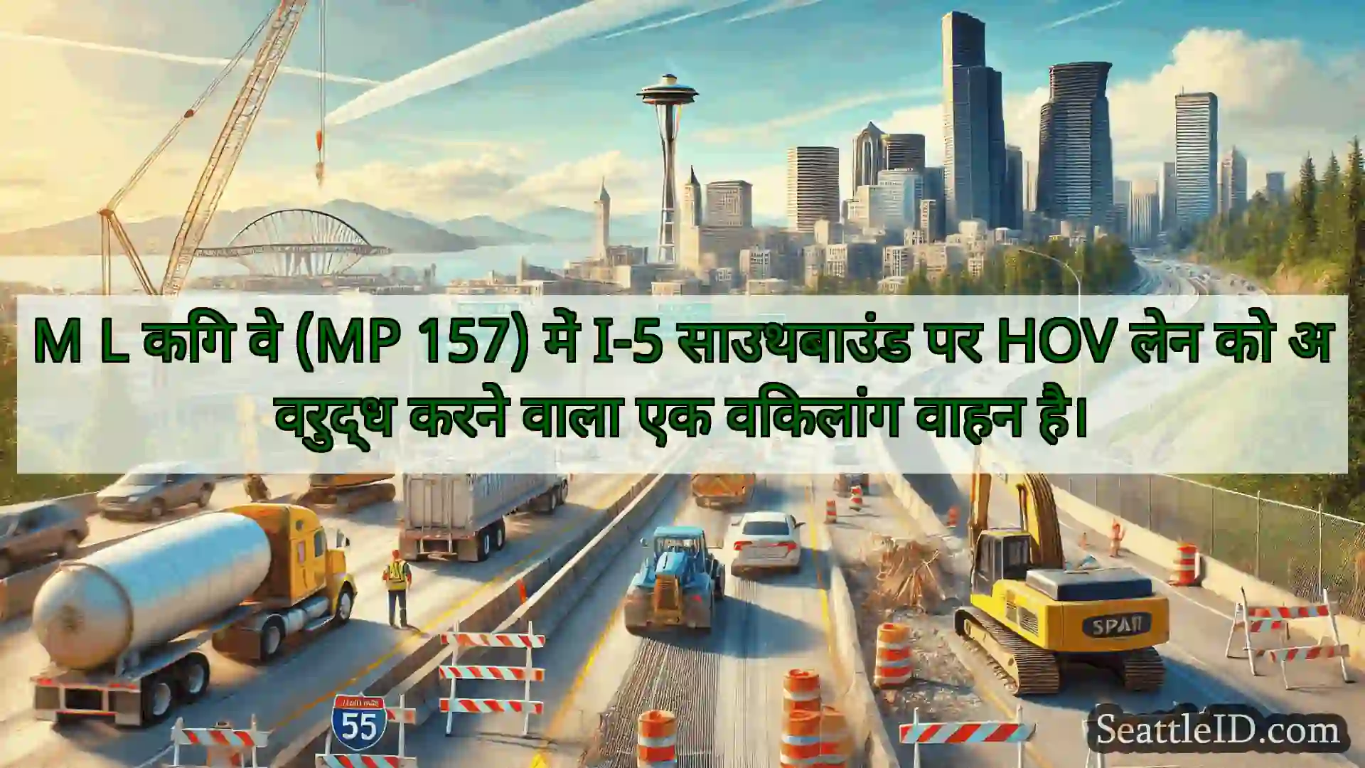 M L किंग वे (MP 157) में I-5 साउथबाउंड पर HOV लेन